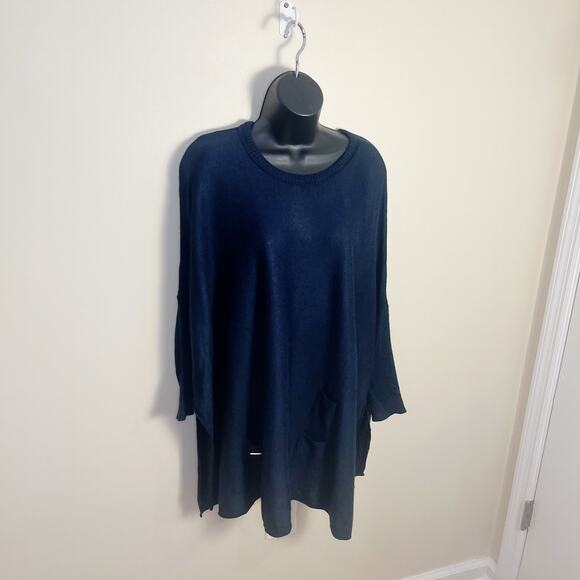 Mer Sea Catalina Sweater Crewneck Oversized Boxy Lagenlook Navy One Size - Picture 3 of 9